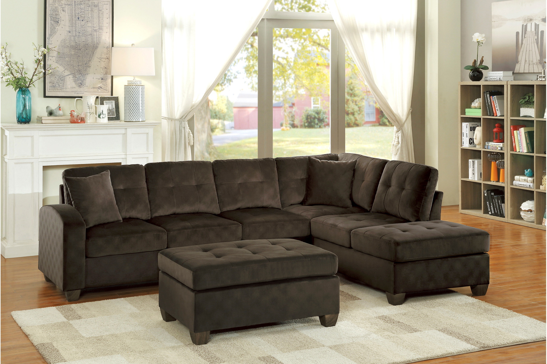 Emilio Reversible Chocolate Sectional image 1